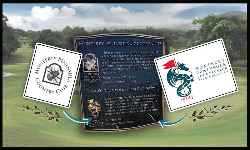 An example on including logos on a new golf course dedication plaques