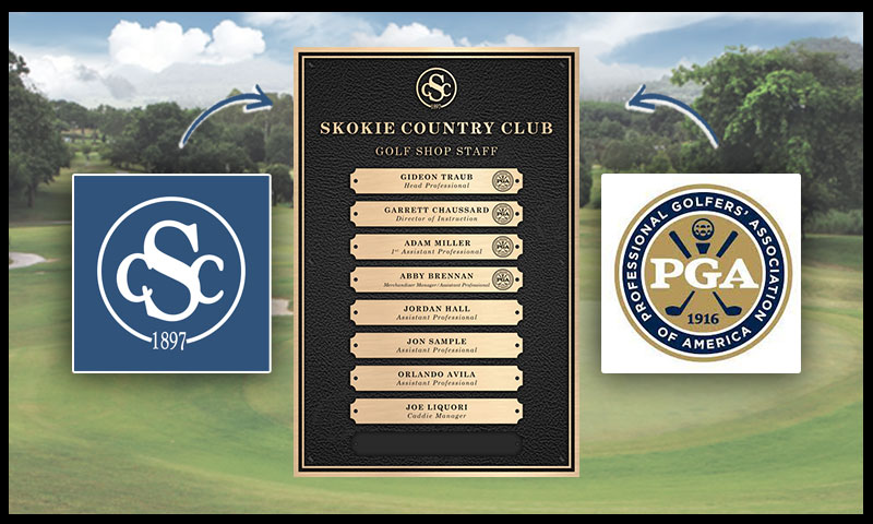 Include logos on your country club dedication plaque