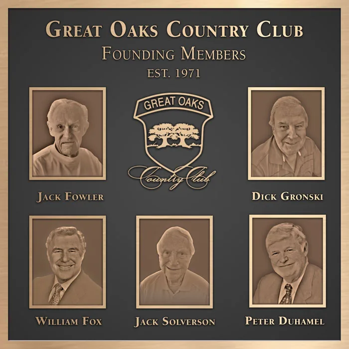 Room Dedication Plaque — custom bronze country club plaque