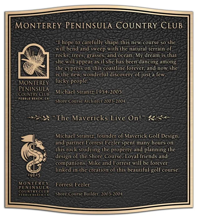 Dining Room Plaque — custom bronze country club plaque