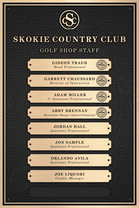 Pool Dedication Plaque — custom bronze country club plaque