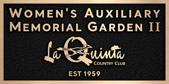 Patio Dedication Plaque — custom bronze country club plaque