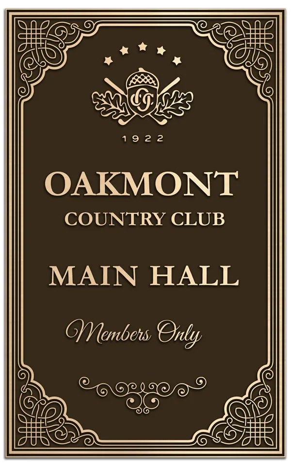 Hall of Fame Wall — custom bronze country club plaque