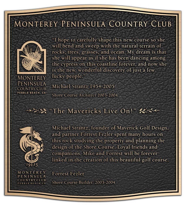 Golf Course Dedication Plaque