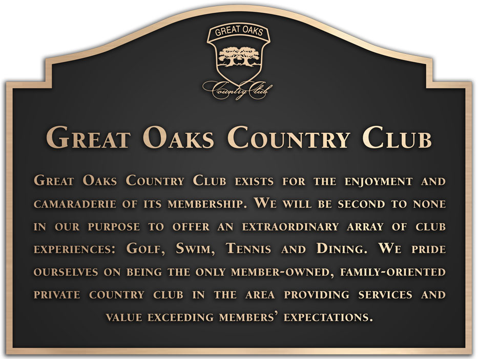 Country Club Dedication Plaque