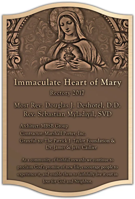 Religious Dedication Plaques
