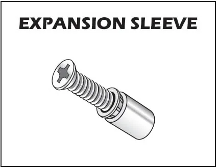 Expansion sleeves for securing a bronze plaque to concrete.