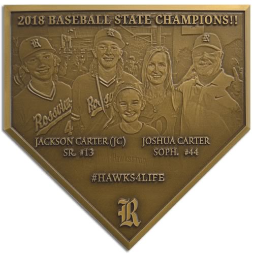 A home plate shaped State Championship Plaque.