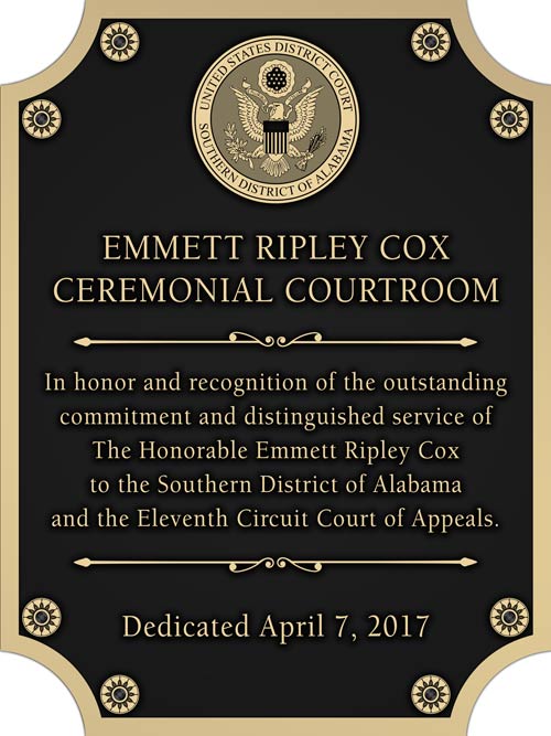 Courtroom Dedication Plaque