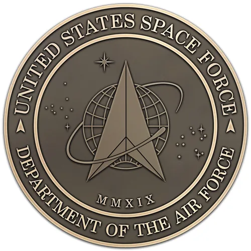 Bronze United States Space Force seal with the delta and MMXIX