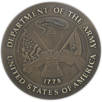 Engraved bronze U.S. Army seal used on a veterans memorial panel