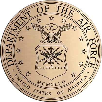 Recessed Etched bronze U.S. Air Force seal