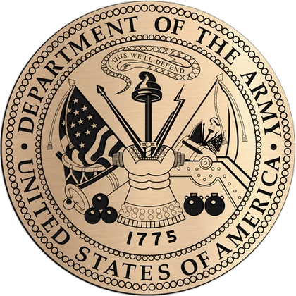 Recessed Etched bronze U.S. Army seal