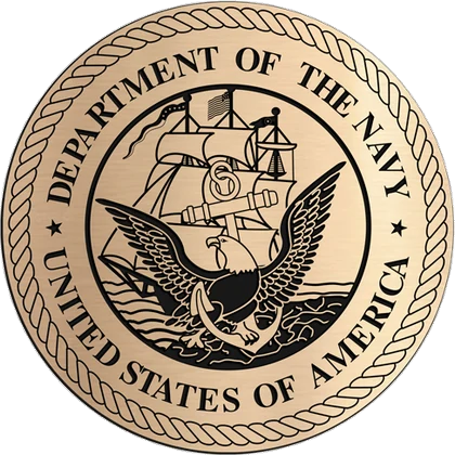 Recessed Etched bronze Department of the Navy seal