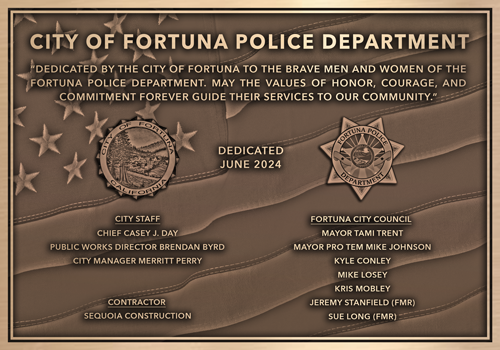 A cast bronze police department plaque.