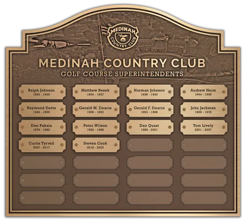A recent project photo of a bronze plaque